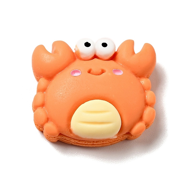 

PandaHall Ocean Theme Opaque Resin Cabochons, Lovely Cartoon Sea Animal, Orange Red, Crab, 17x21x8mm Resin Crab