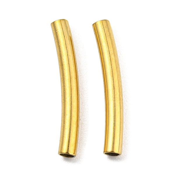 

PandaHall 304 Stainless Steel Tube Beads, Curved Tube, Golden, 15x2mm, Hole: 1.4mm 304 Stainless Steel Tube