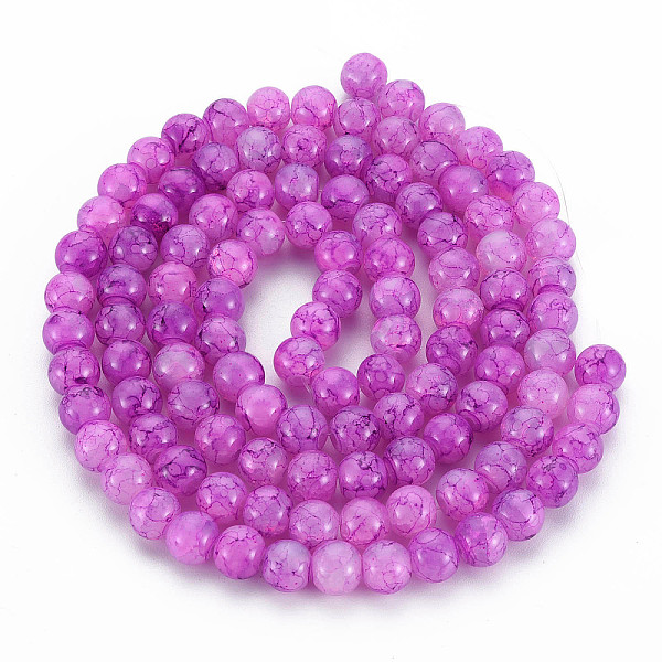 

PandaHall Baking Painted Crackle Glass Bead Strands, Round, Orchid, 8mm, Hole: 1.3~1.6mm, about 109~112pcs/strand, 31.50 inch~32.68 inch..., Purple