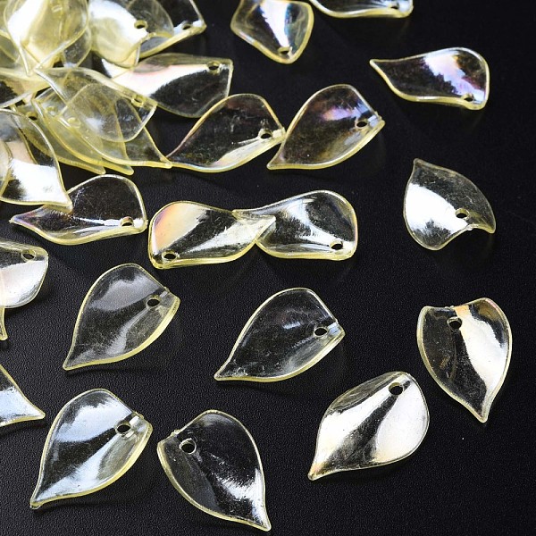 

PandaHall Transparent Acrylic Beads, AB Color, Petal, Champagne Yellow, 21x14x1mm, Hole: 2mm, about 2300pcs/500g Acrylic Flower