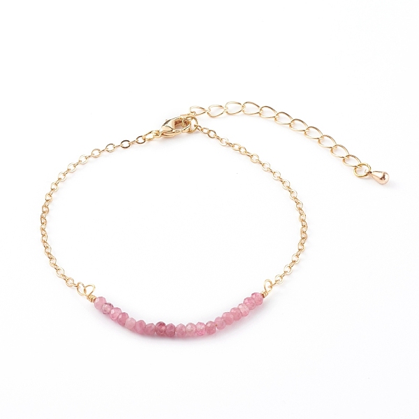 April Birthstone Natural Tourmaline Beaded Bracelets
