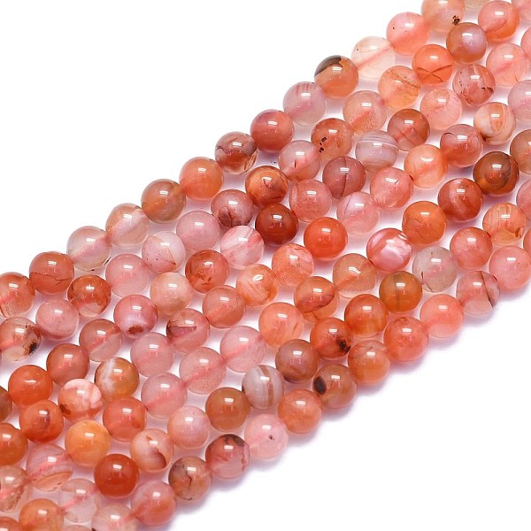 

PandaHall Natural South Red Agate Beads Strands, Round, 6~6.5mm, Hole: 0.8mm, about 60pcs/Strand, 14.96 inch(38cm) Red Agate Round