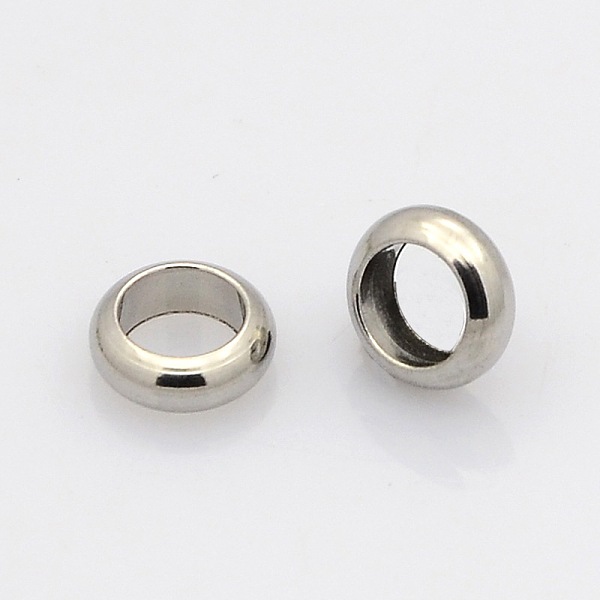 

PandaHall Ring 304 Stainless Steel Spacer Beads, Metal Findings for Jewelry Making Supplies, Stainless Steel Color, 6x2mm, Hole: 4mm 304...