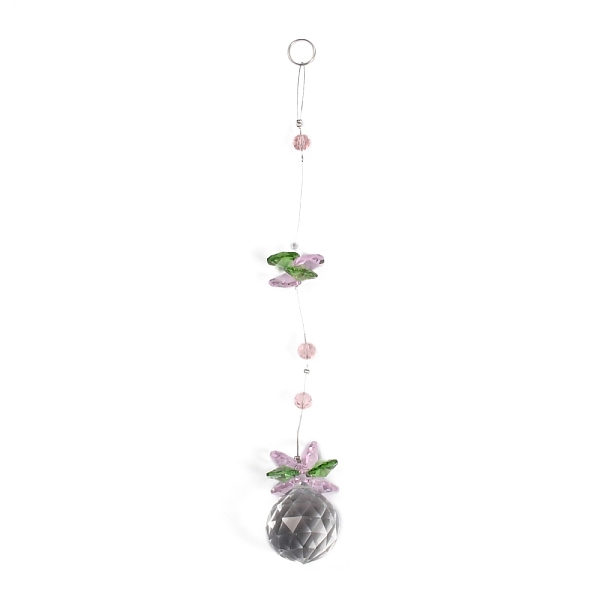 

PandaHall Faceted Glass Pendant Decorations, Artificial Crystal Suncatchers Prism Hanging Ornaments, with Stainless Steel Findings, Teardrop..., Pink