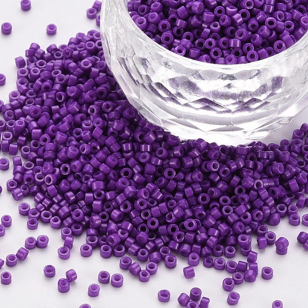 

PandaHall Glass Cylinder Beads, Seed Beads, Baking Paint, Round Hole, Dark Orchid, 1.5~2x1~2mm, Hole: 0.8mm, about 45000pcs/bag, about...