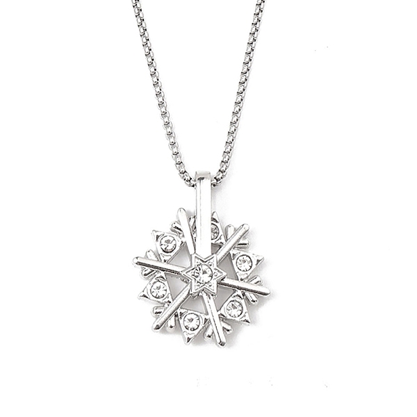 

PandaHall Zinc Alloy with Rhinestone Pendant Necklaces, 201 Stainless Steel Chains Necklaces, Snowflake, 23.70 inch(60.2cm) 201 Stainless...