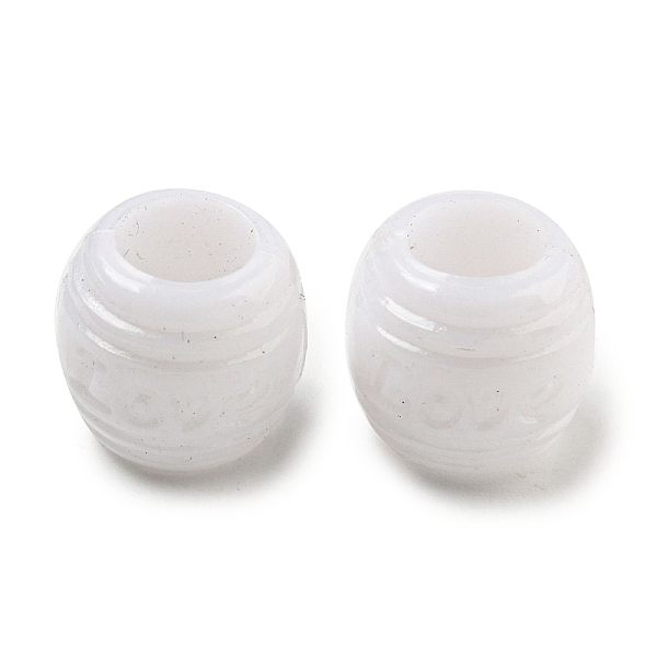 

PandaHall Opaque Acrylic European Beads, Large Hole Beads, Rondelle, White, 9x8mm, Hole: 5mm, about 1610pcs/500g Acrylic Rondelle White