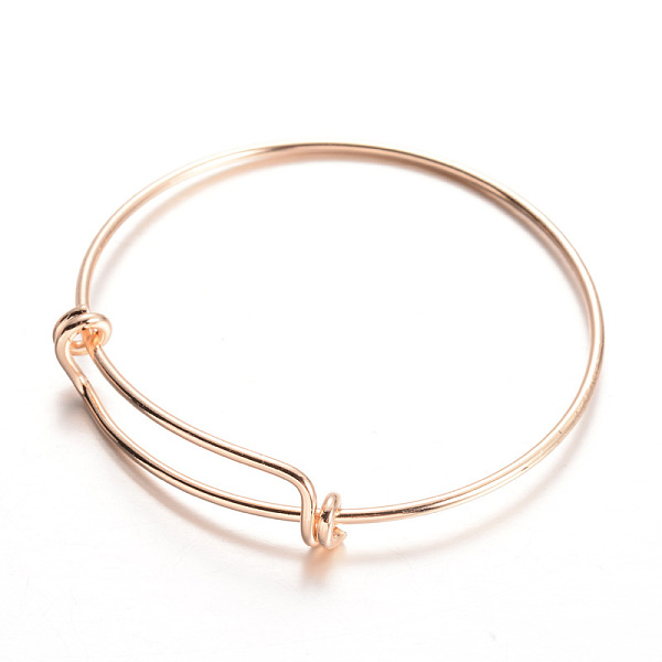

PandaHall Adjustable Brass Expandable Bangle Making, Light Gold, 59mm Brass