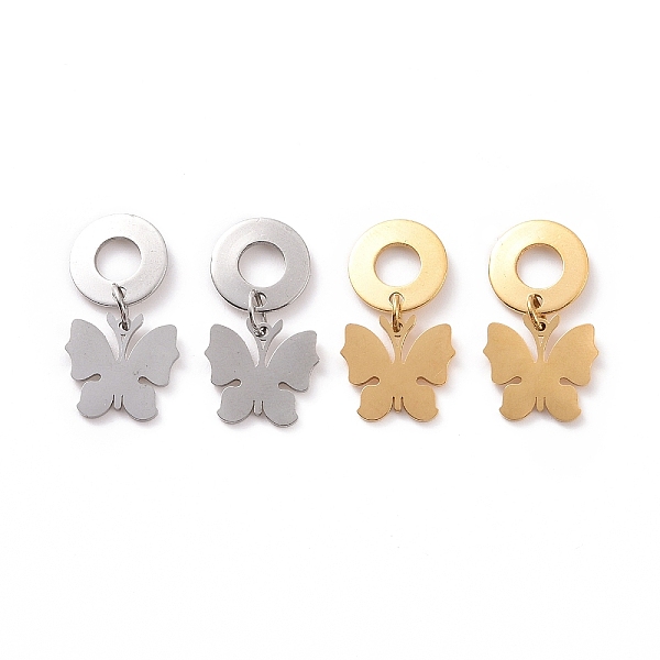 

PandaHall 304 Stainless Steel Butterfly Dangle Stud Earrings for Women, Mixed Color, 22.5mm, Pin: 0.8mm 304 Stainless Steel Butterfly