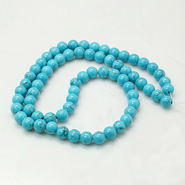

PandaHall Natural Mashan Jade Round Beads Strands, Dyed, Deep Sky Blue, 10mm, Hole: 1mm, about 41pcs/strand, 15.7 inch Mashan Jade Round...