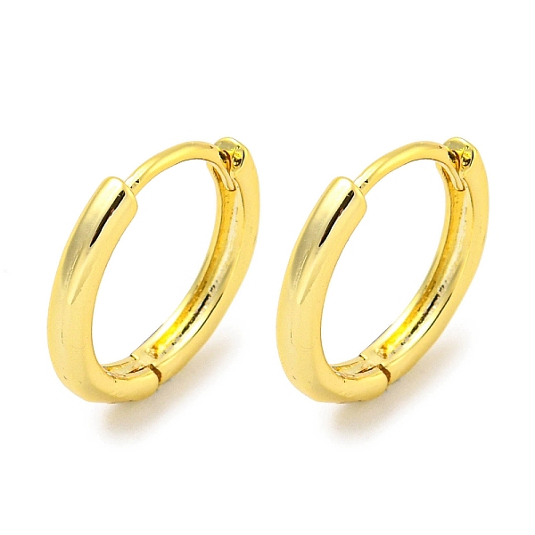 

PandaHall Brass Hoop Earrings, Round, Real 18K Gold Plated, 13.5x2mm Brass Round
