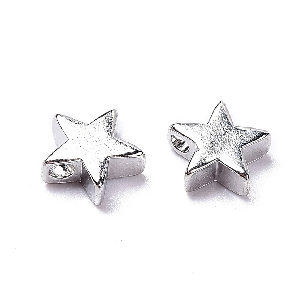 

PandaHall Brass Pendants, Star, Star, 8x8.5x3mm, Hole: 1.6mm Brass Star