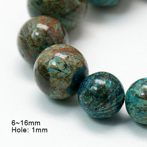 

PandaHall Natural Gemstone Beads Strands, Graduated Beads, Flower Agate, Round, Dyed, Sky Blue, 6~16mm, Hole: 1mm Flower Agate Round Blue