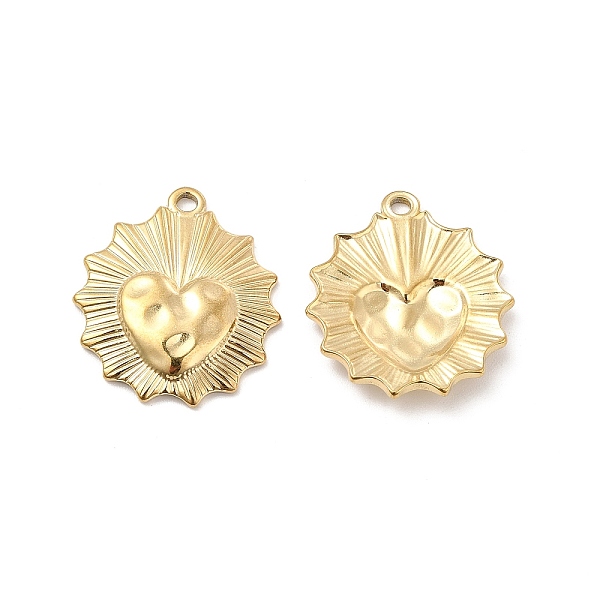 

PandaHall Vacuum Plating 201 Stainless Steel Pendants, Sun with Heart Charm, Real 18K Gold Plated, 23x20.5x3mm, Hole: 1.5mm 201 Stainless...