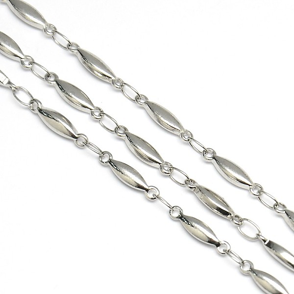 

PandaHall Stainless Steel Decorative Rice Link Chains, Unwelded, Stainless Steel Color, 11x2.5x2mm Stainless Steel