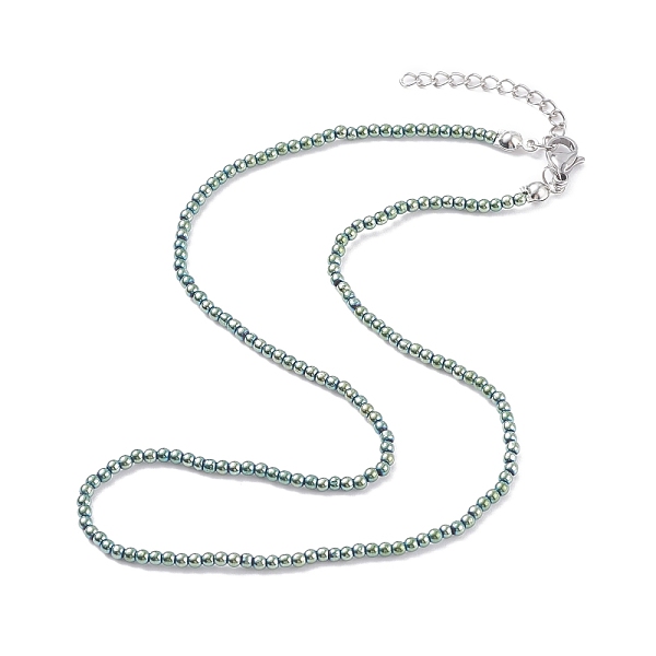 

PandaHall Round Glass Beaded Necklace for Women, Other Color, 15.16 inch(38.5cm) Glass