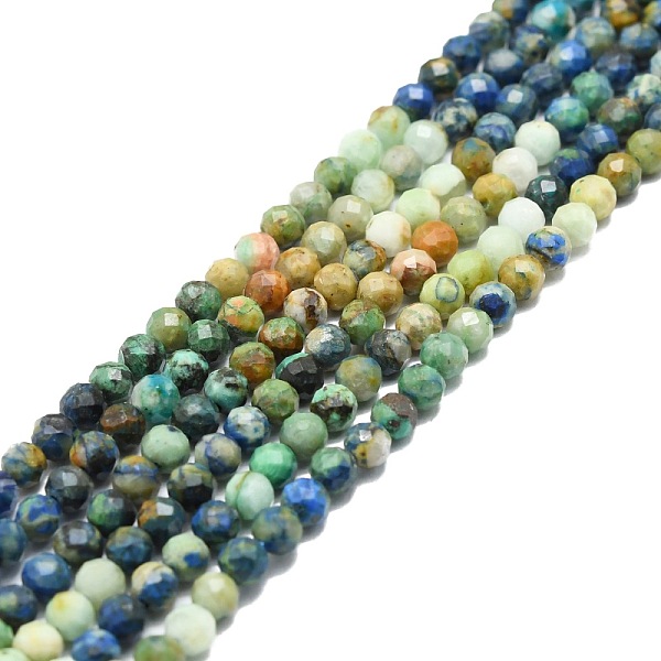 

PandaHall Natural Chrysocolla and Lapis Lazuli Beads Strands, Faceted, Round, 4mm, Hole: 0.8mm, about 85pcs/strand, 15.16''~15.55''...