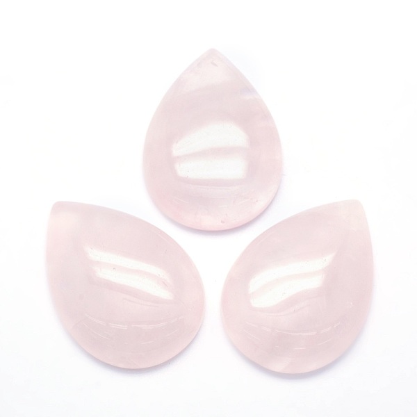 

PandaHall Natural Rose Quartz Cabochons, teardrop, 33.5x24x6.5~7mm Rose Quartz Teardrop