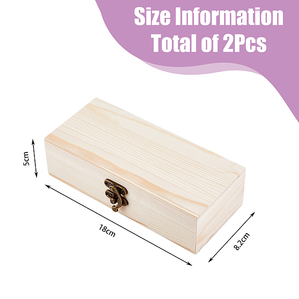 Cajas Rectangulares De Almacenamiento Artesanal De Madera Sin Terminar