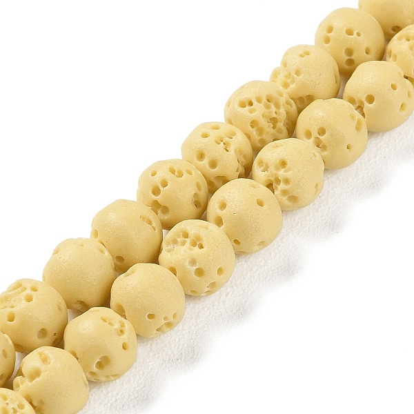 

PandaHall Synthetic Lava Rock Dyed Beads Strands, Round, Light Khaki, 6~6.5mm, Hole: 1mm, about 63pcs/strand, 15.16''(38.5cm) Lava Rock...