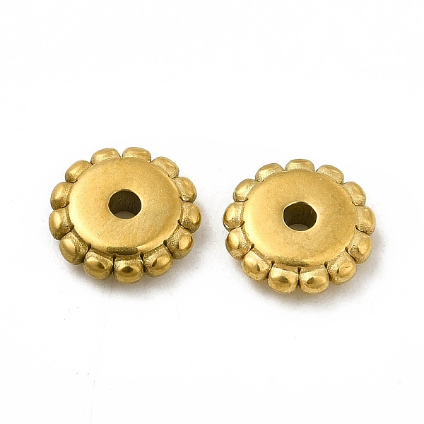 

PandaHall 304 Stainless Steel Disc Beads, Flower, Golden, 7x2mm, Hole: 1.2mm 304 Stainless Steel Flower