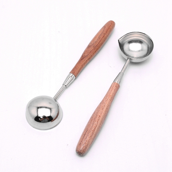 

PandaHall Iron Wax Sticks Melting Spoon, with Wood Handle, Platinum, 115x28.5x12mm Wood