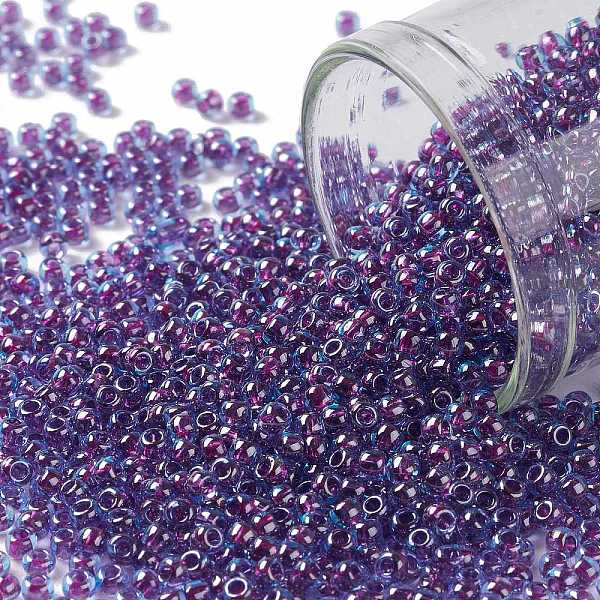 

PandaHall TOHO Round Seed Beads, Japanese Seed Beads, (252) Inside Color Aqua/Purple Lined, 11/0, 2.2mm, Hole: 0.8mm, about 1110pcs/10g..., Cyan