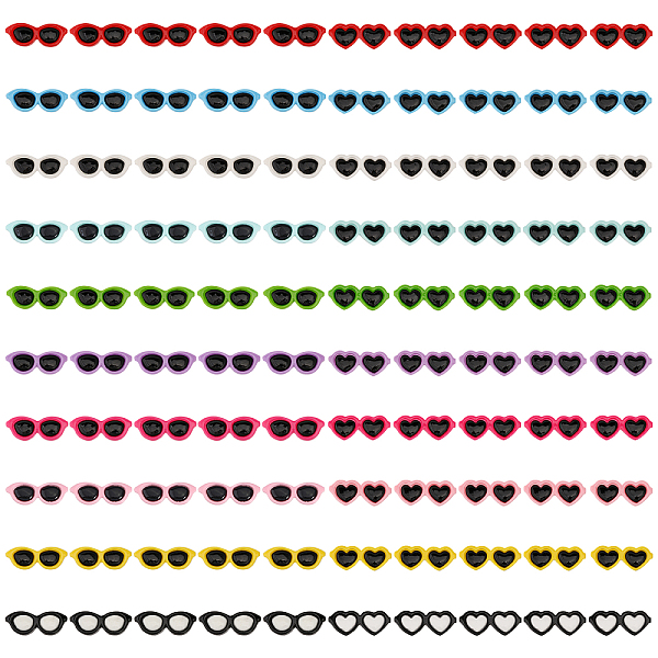 

PandaHall Globleland 100Pcs 20 Colors Opaque Resin Cabochons, Heart Shaped Glasses, for Jewelry Making, Mixed Color, 39x14.5x3mm, 5pcs/color..., Multicolor
