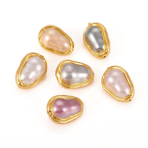 

PandaHall Shell Pearl Beads, with Golden Plated Edge Brass Findings, Teardrop, Mixed Color, 23~23.5x16~16.5x12~13mm, Hole: 0.8mm Shell Pearl..., Multicolor