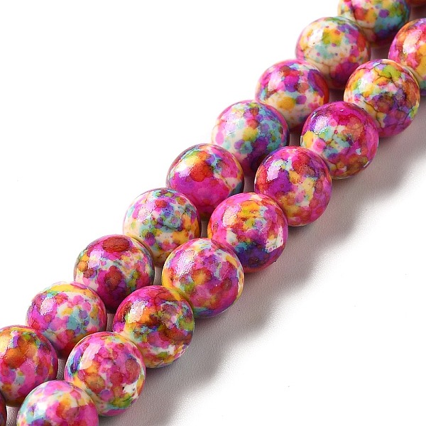 

PandaHall Synthetic Turquoise Dyed Beads Strands, Round, Fuchsia, 7~8x7~8mm, Hole: 1mm, about 50pcs/strand, 14.29~14.65''(36.3~37.2cm)..., Pink