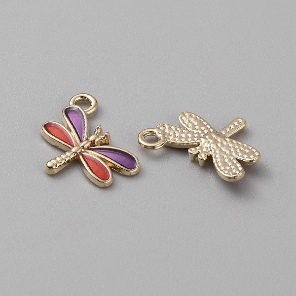 

PandaHall Alloy Enamel Pendants, Light Gold, Dragonfly Charm, Purple, 14x15.5x2mm, Hole: 1.8mm Alloy+Enamel Dragonfly Purple