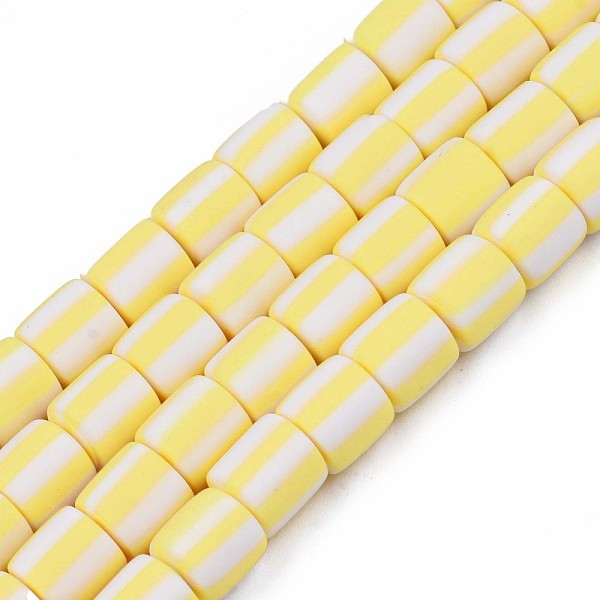 

PandaHall Handmade Polymer Clay Bead Strands, Column, Yellow, 6x6mm, Hole: 1.5mm, about 63pcs/strand, 15.55 inch~15.94 inch(39.5~40.5cm)...