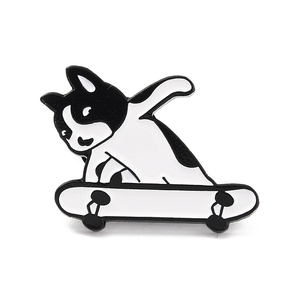 

PandaHall Dog Skateboarding Enamel Pin, Cute Animal Alloy Enamel Brooch for Backpack Clothes, Electrophoresis Black, White, 20.5x25x11mm...