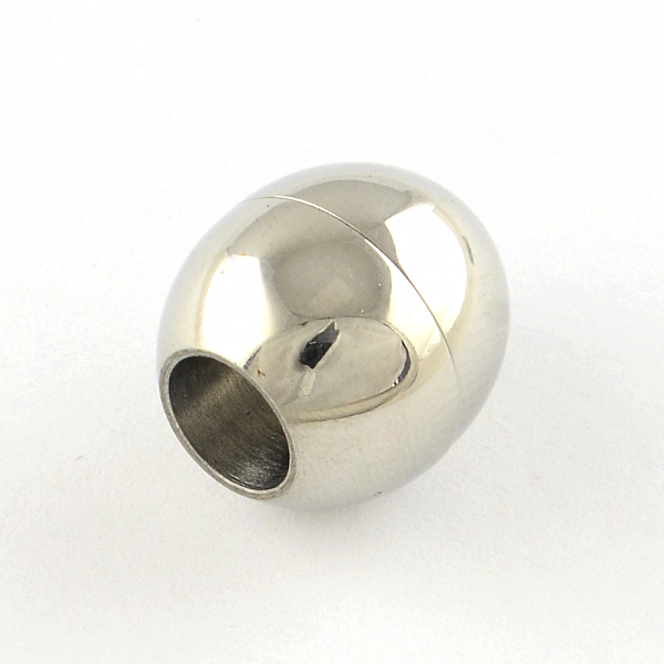 

PandaHall Smooth Surface 316 Surgical Stainless Steel Magnetic Clasps with Glue-in Ends, Stainless Steel Color, 13x12.8x12.8mm, Hole: 6mm...