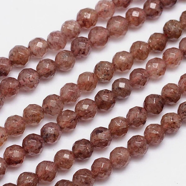 

PandaHall Faceted(64 Facets) Natural Strawberry Quartz Round Bead Strands, 6mm, Hole: 1mm, about 68pcs/strand, 15.5 inch Strawberry Quartz...
