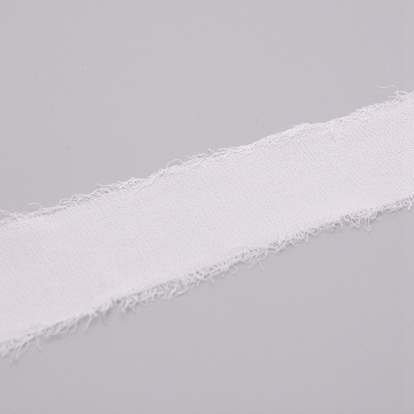 

PandaHall Polyester Ribbon, Fringe Chiffon Silk-Like Ribbon, for Wedding Invitations, Bouquets, Gift Wrapping, WhiteSmoke, 1-1/2 inch(38mm)..., White