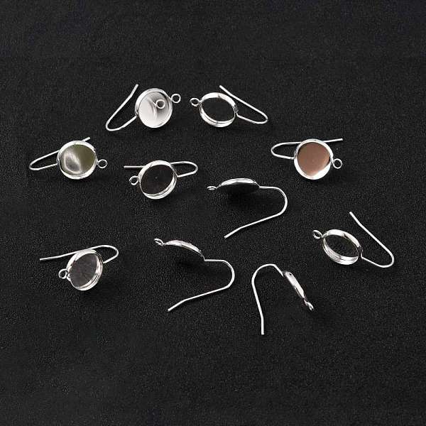 

PandaHall 304 Stainless Steel Earring Hooks, with Vertical Loop, Flat Round, 925 Sterling Silver Plated, 23x12x2mm, Hole: 1.5mm, Tray: 10mm...