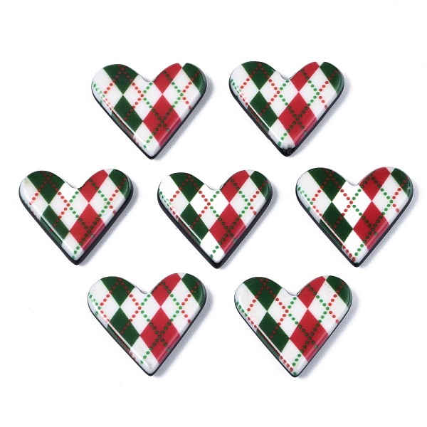 

PandaHall Acrylic Cabochons, Heart with Tartan Pattern, Colorful, 18.5x20x3.5mm Acrylic Heart