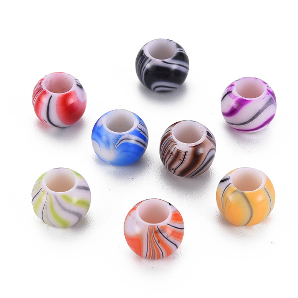 

PandaHall Opaque Acrylic European Beads, Large Hole Beads, Rondelle, Mixed Color, 11.5x9mm, Hole: 5.5mm, about 770pcs/500g Acrylic Rondelle..., Multicolor