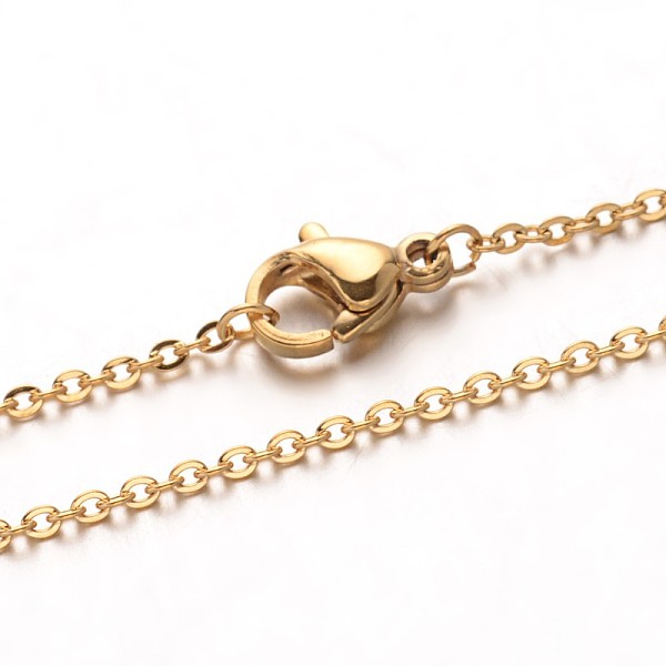 

PandaHall Vacuum Plating 304 Stainless Steel Cable Chain Necklaces, with Lobster Claw Clasps, Golden, 19.7 inch(50cm) 304 Stainless Steel