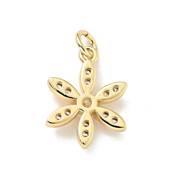 

PandaHall Eco-friendly Brass Micro Pave Clear Cubic Zirconia Pendants, with Jump Ring, Cadmium Free & Lead Free, Flower, Real 18K Gold...