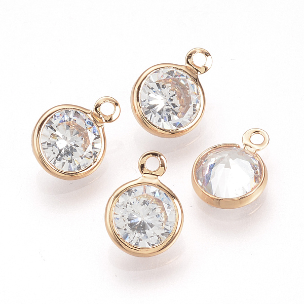 

PandaHall Cubic Zirconia Charms, with Brass Findings, Diamond, Light Gold, 12x9x4.5mm, Hole: 1mm Brass+Cubic Zirconia Diamond