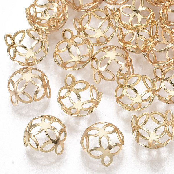 

PandaHall Brass Bead Caps, Nickel Free, Multi-Petal, Flower, Real 18K Gold Plated, 10x7mm, Hole: 1.2mm Brass