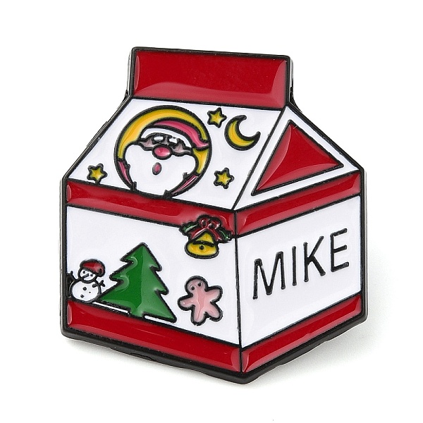 

PandaHall Milk Carton Enamel Pins, Electrophoresis Black Plated Alloy Badge for Backpack Clothes, Santa Claus, 30.5x27.5x1.5mm Alloy+Enamel..., Red