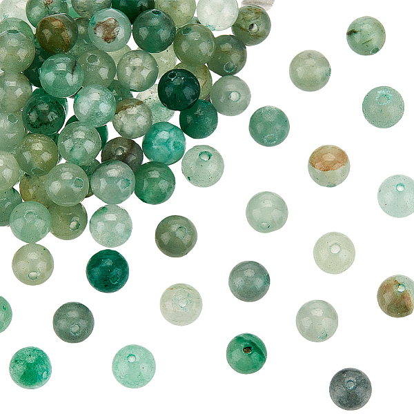 

PandaHall Natural Green Aventurine Beads Strands, Round, 6~6.5mm, Hole: 1mm, about 63pcs/strand, 15.5 inch(39.37cm) Green Aventurine Round