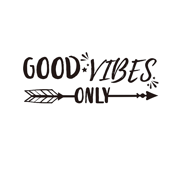 PandaHall SUPERDANT Good Vibes Only Wall Decal Star Arrow Wall Stickers Motivational Quotations English Wall Decals Vinyl Wall Art Decal...