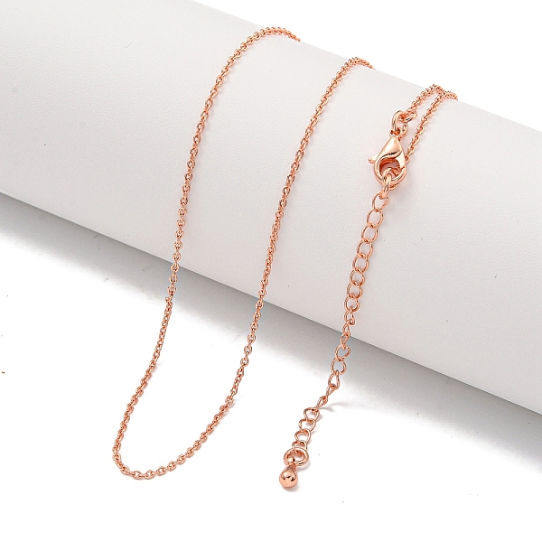 

PandaHall Brass Cable Chain Necklaces for Women, Rose Gold, 17.87 inch(454mm) Brass