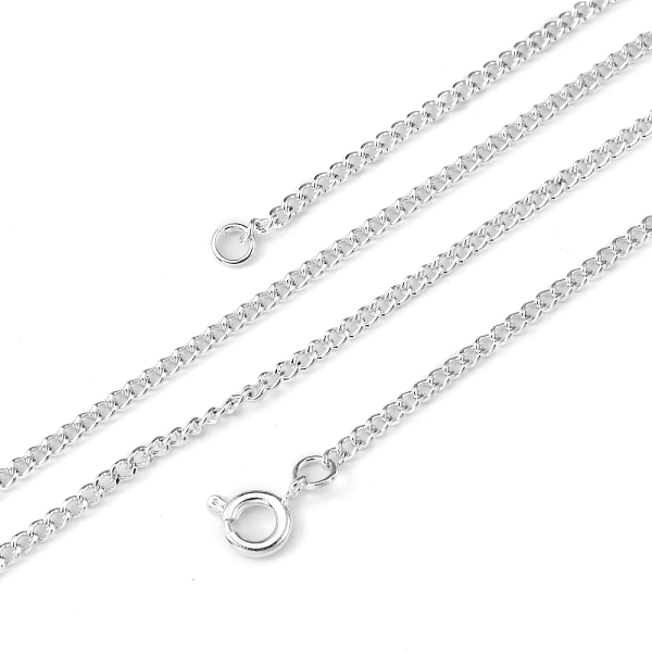 

PandaHall Iron Necklace Making, Iron Twisted Chains with Spring Ring Clasps, Silver Color Plated, 18 inch Iron Silver