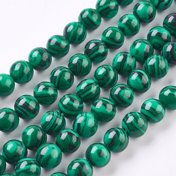 

PandaHall Synthetic Malachite Beads Strands, Round, Dyed, Dark Green, 8mm, Hole: 1mm, about 47~50pcs/strand, 15~15.3 inch(38~38.9cm)...