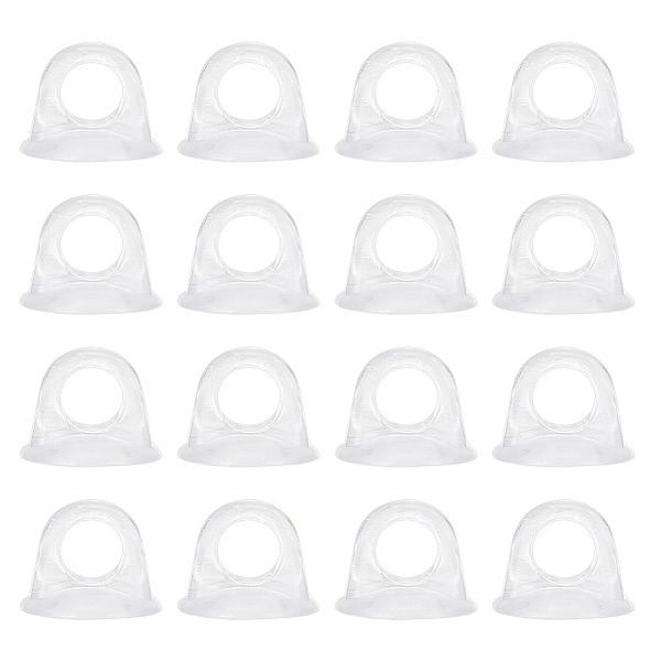 

PandaHall ARRICRAFT 300Pcs Plastic Bead Cap Bails, for Globe Glass Bubble Cover Pendants, Clear, 8x6mm, Hole: 3.5mm Plastic
